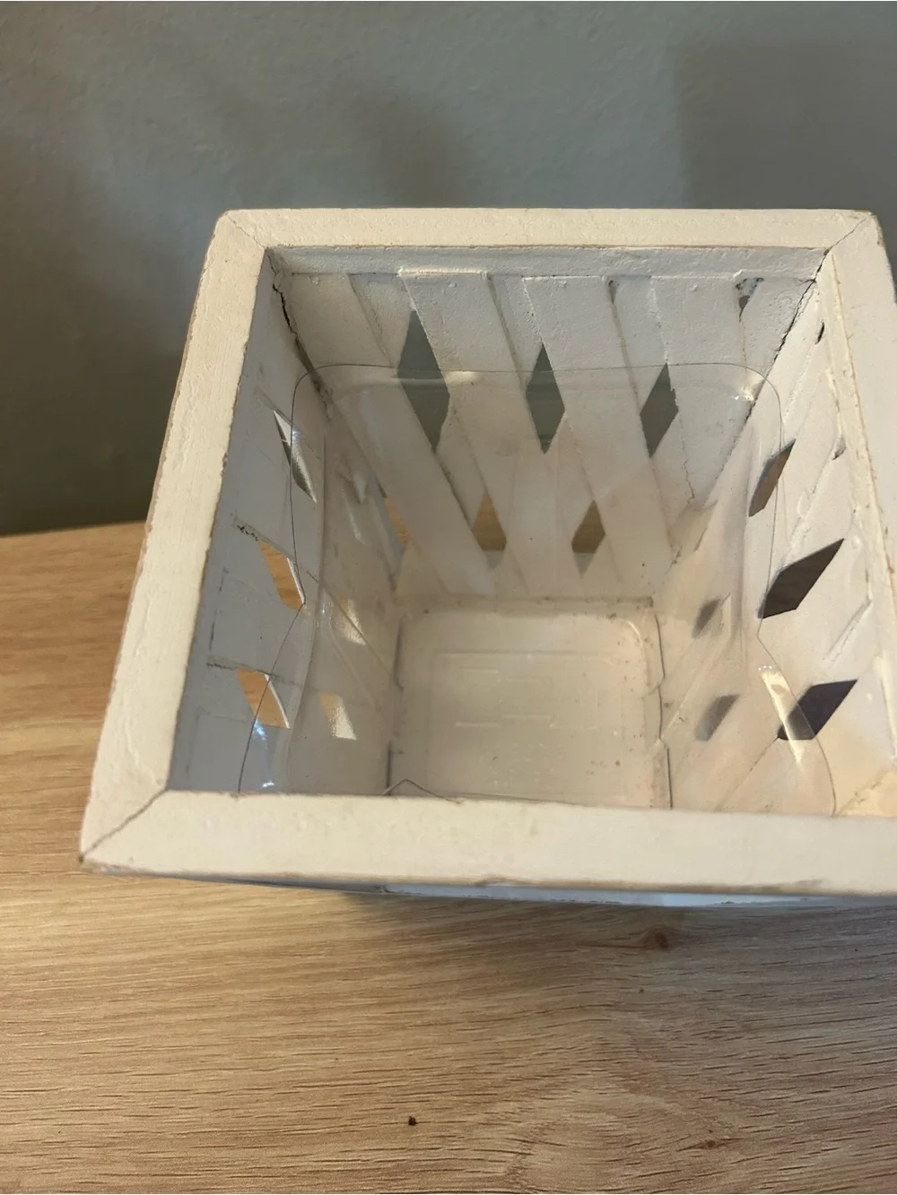 White Decorative Wooden Accent Planter
